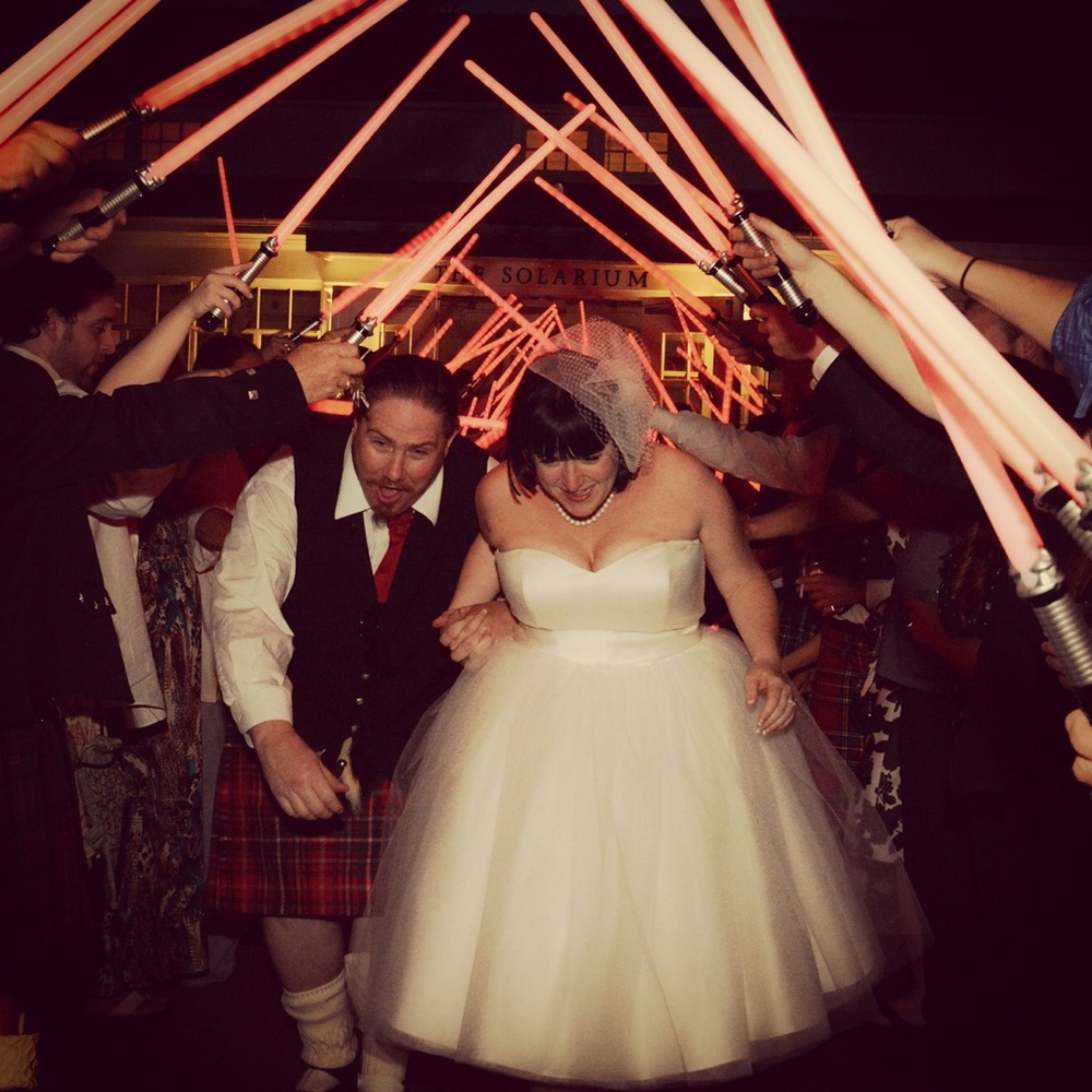 Custom Ivory Dolly Couture Manhattan Tea Length Wedding Dreas